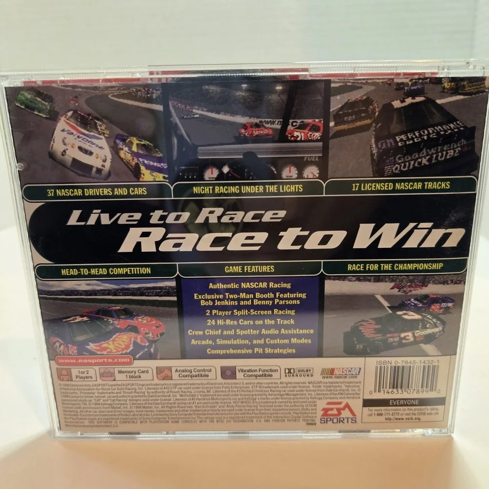 NASCAR 99 - (PS1, 1998) *CIB W Booklet* VGC* Black‎ Label* PlayStation One